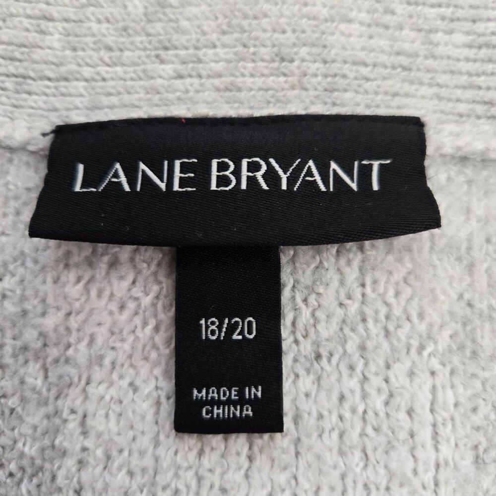 Lane Bryant Womens Plaid Duster Sweater Vest Open Front Gray & White 18/20 - Picture 12 of 14